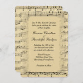 Notenhochzeit Einladung (Vorne/Hinten)