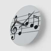 Notenklammer und Belegschaft Runde Wanduhr (Winkel)