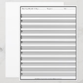 Notenmanuskript-Stab-Linie-Schlüssel-Papierblatt (Vorne/Hinten)