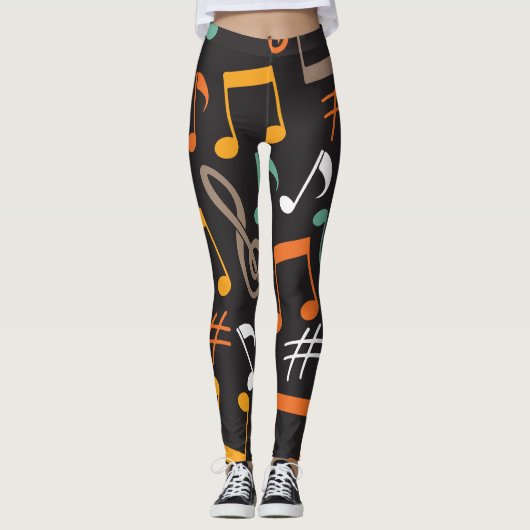 Notenmuster Leggings (Vorderseite)