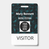 Notenmuster-Schlüsselband | Ausweisclip |  Ausweis (Rückseite)