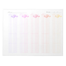 Notenpapier für Notensystem und Ukulele-Tabulatur 