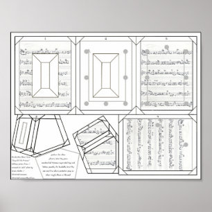 Notenrahmen-Ornament-Druck 2x3-Foto Poster