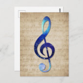 Notenschlüssel Postkarte (Vorne/Hinten)