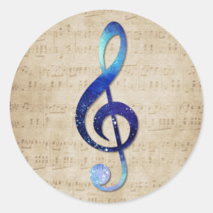 Notenschlüssel Runder Aufkleber