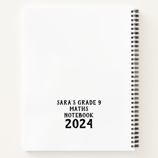 Notenschule oder SpiralNotebook Notizblock (Rückseite)