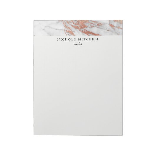 Notepad aus weißem und goldenem Marmor Notizblock (Rotiert)