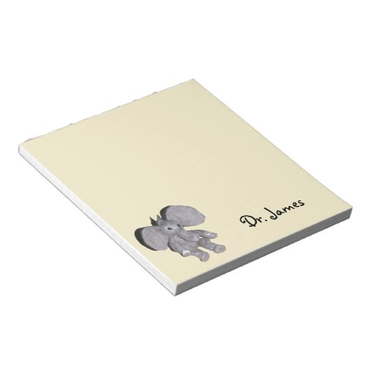 Notepad - Baby Elephant und Name Notizblock (angewinkelt)