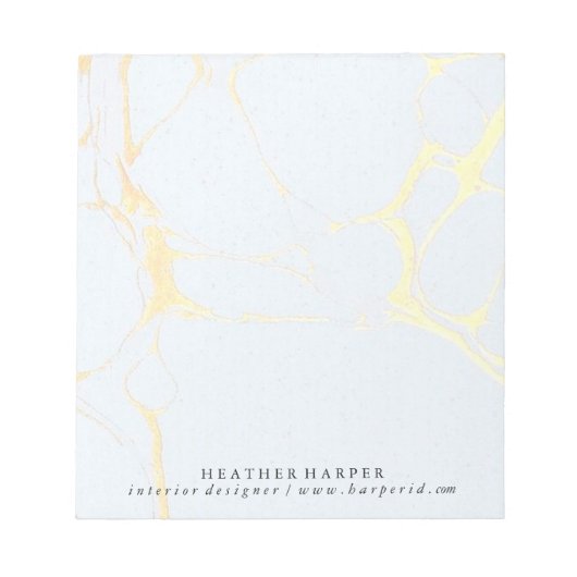 Notepad - Blauer und goldener Marmor Notizblock (Vorderseite)