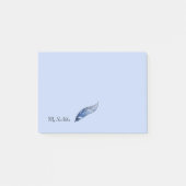 Notepad - Blue Feather Pen Post-it Klebezettel (Vorderseite)