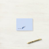 Notepad - Blue Feather Pen Post-it Klebezettel (Auf Schreibtisch)