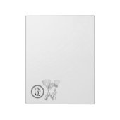 Notepad - Blume mit Monogramm Notizblock (Rotiert)