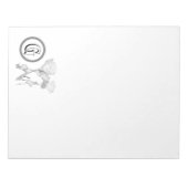 Notepad - Blume mit Monogramm Notizblock (Vorderseite)