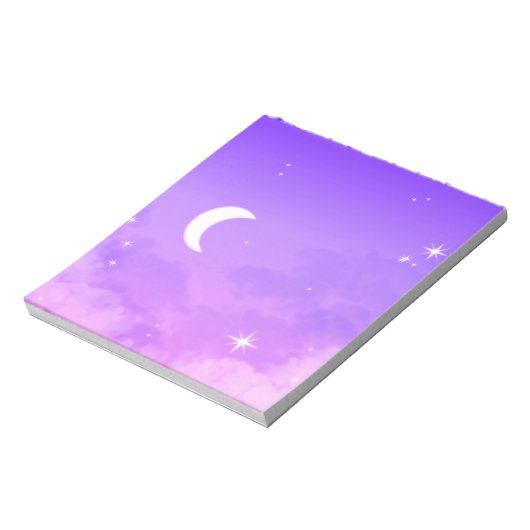 Notepad Celestial Lila Moon Landschaft Notizblock (Rotiert)