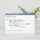 Notepad Computer Programmer Coder Format Geburtsta Karte (Stehend Vorderseite)
