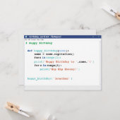 Notepad Computer Programmer Coder Format Geburtsta Karte (Vorderseite/Rückseite Beispiel)
