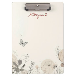 Notepad decorated with wild plant illustrations klemmbrett