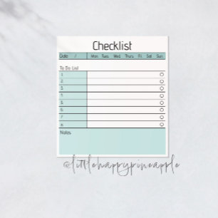 Notepad der täglichen Checkliste Notizblock