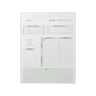 Notepad des personalisierten Tages-Organisationspl Notizblock