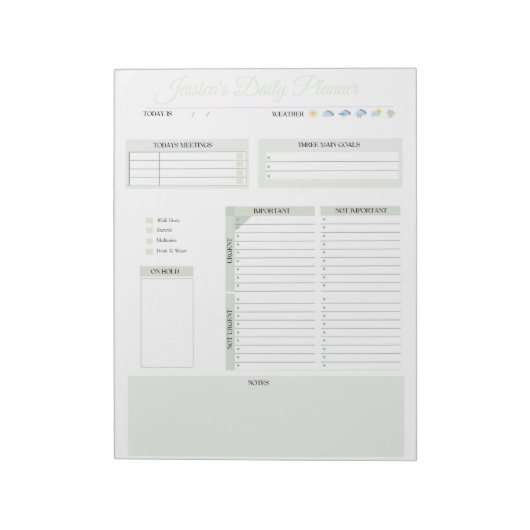 Notepad des personalisierten Tages-Organisationspl Notizblock (Rotiert)