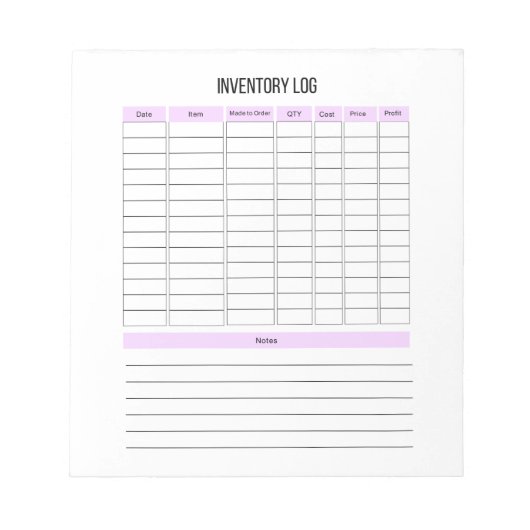 Notepad für das Protokollprogramm für kleine Unter Notizblock (Vorderseite)