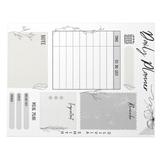 Notepad für individuell anpassbare Planer - Zeitpl Notizblock (Vorderseite)