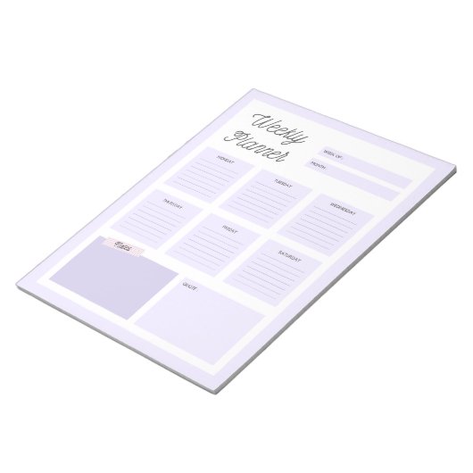 Notepad für lila Wochenplaner Notizblock (angewinkelt)