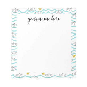 Notepad für personalisierte Papierboote Notizblock