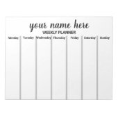 Notepad für personalisierten Wochenplaner Notizblock (Vorderseite)
