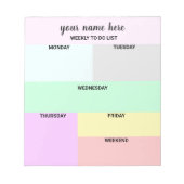 Notepad für personalisierten Wochenplaner Notizblock (Vorderseite)