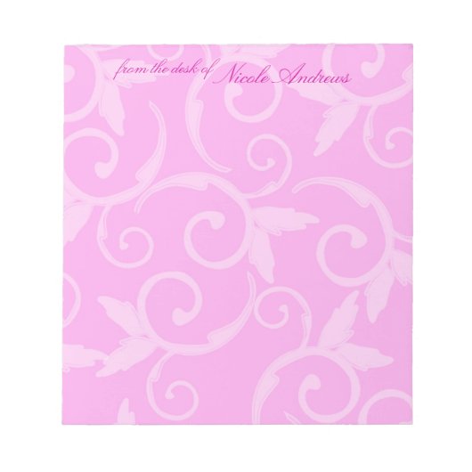 Notepad - Girly Swirl Notizblock (Vorderseite)