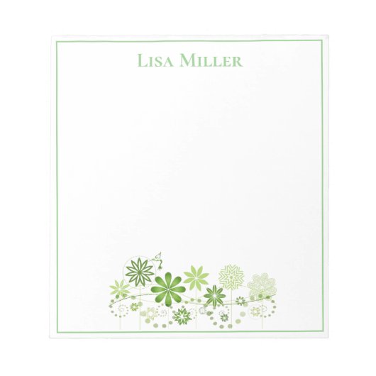 Notepad-Individuelle Name-Floral Notizblock (Vorderseite)