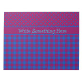 Notepad, Jotter: Pflaume, Blau, Polka Dots und Kar Notizblock (Vorderseite)