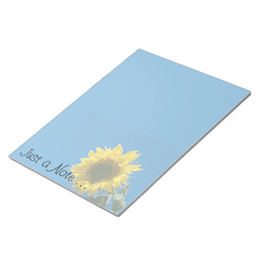 Notepad LG - Sonnenblume "Just a note" Notizblock (angewinkelt)