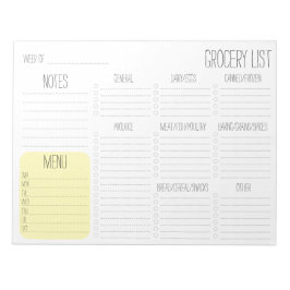 Notepad - Liste der Lebensmittelgeschäfte für die Notizblock