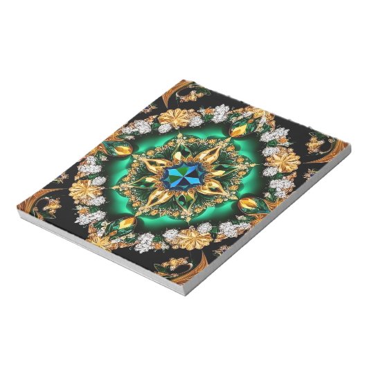 Notepad mit brasilianischen Farben Modernes Design Notizblock (Rotiert)