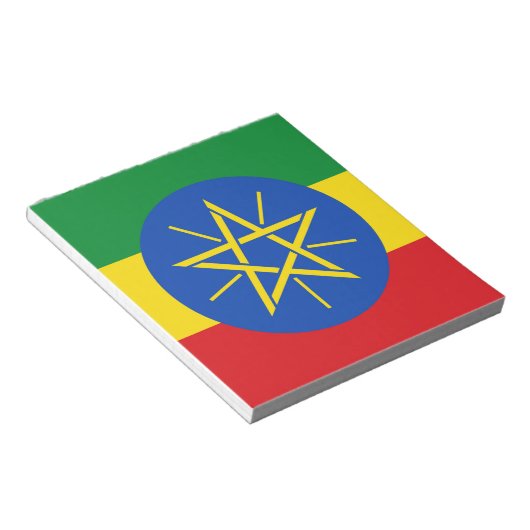 Notepad mit der Flagge Äthiopiens Notizblock (angewinkelt)