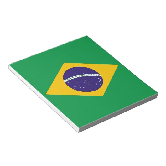 Notepad mit der Flagge Brasiliens Notizblock (angewinkelt)