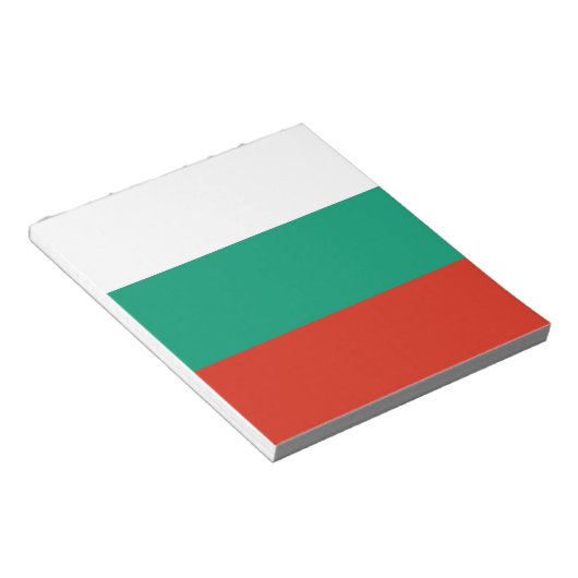 Notepad mit der Flagge Bulgariens Notizblock (angewinkelt)