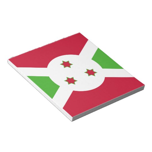 Notepad mit der Flagge Burundis Notizblock (angewinkelt)