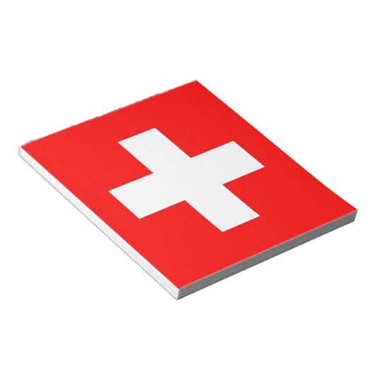 Notepad mit der Flagge der Schweiz Notizblock (angewinkelt)