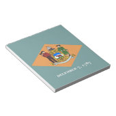 Notepad mit der Flagge des Delaware-Staat Notizblock (angewinkelt)