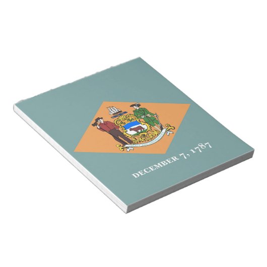 Notepad mit der Flagge des Delaware-Staat Notizblock (angewinkelt)