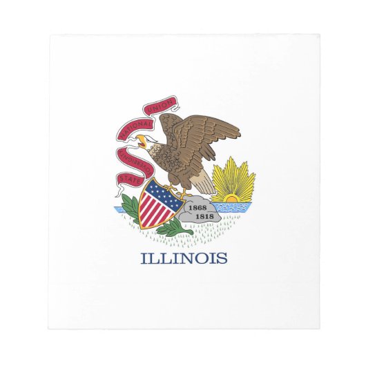 Notepad mit der Flagge des Illinois-Staat Notizblock (Vorderseite)