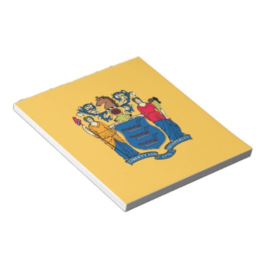 Notepad mit der Flagge des New Jersey-Staat Notizblock (angewinkelt)