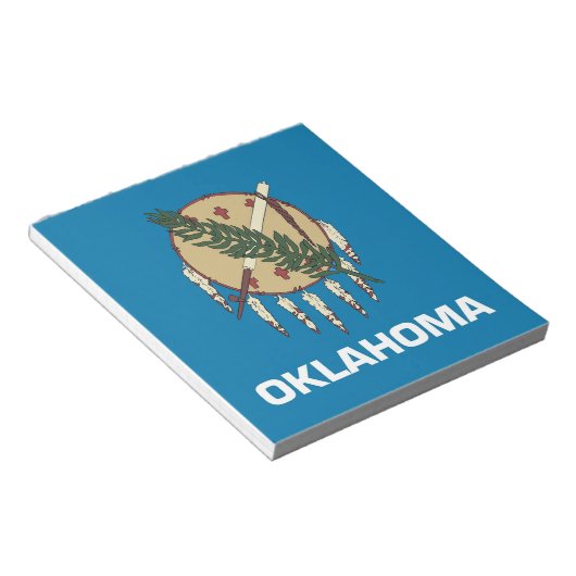 Notepad mit der Flagge des Oklahoma-Staat Notizblock (angewinkelt)