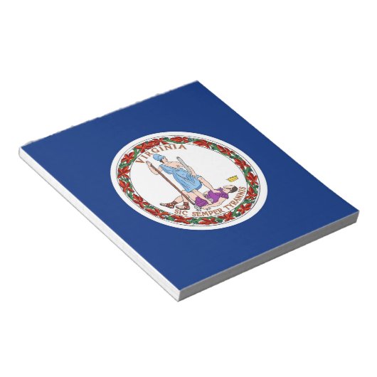 Notepad mit der Flagge des Virginia-Staat Notizblock (angewinkelt)