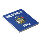 Notepad mit der Flagge des Wisconsin-Staat Notizblock (angewinkelt)