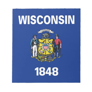 Notepad mit der Flagge des Wisconsin-Staat Notizblock