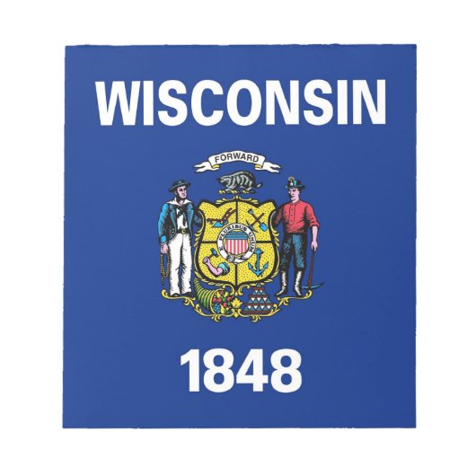 Notepad mit der Flagge des Wisconsin-Staat Notizblock (Vorderseite)